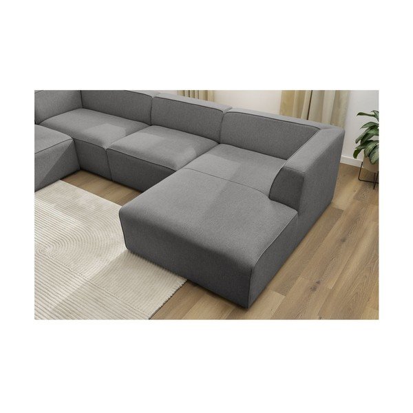 Colțar modular gri închis (cu colț pe partea stângă/în formă de "U") Megeve – Bobochic Paris-image-1