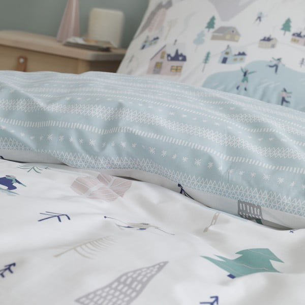 Lenjerie de pat albă din bumbac pentru pat dublu 200x200 cm Winter Fun – Bianca-image-3