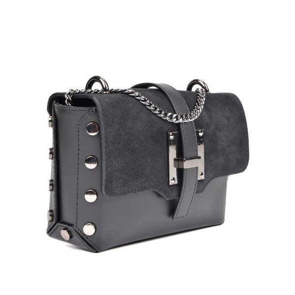 Geantă din piele Isabella Rhea Hanna, negru-image-1