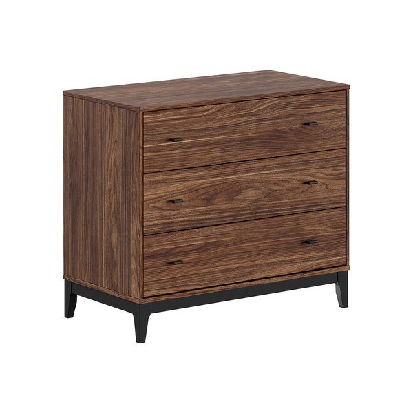 Comodă în culoare naturală închisă cu aspect de lemn de nuc 100x89x55 cm Ilyas – Vipack