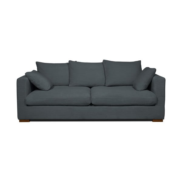 Canapea gri cu tapițerie din catifea reiată  220 cm Comfy – Scandic