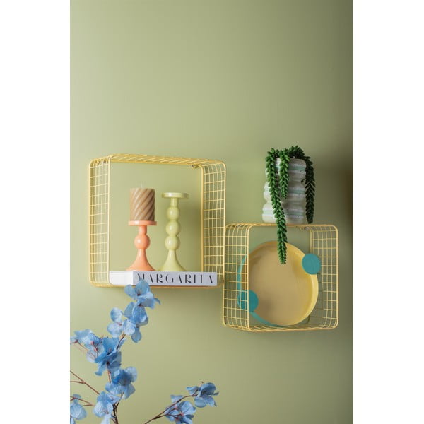 Rafturi galben-deschis 2 buc. din oțel 35 cm Reja – PT LIVING-image-1