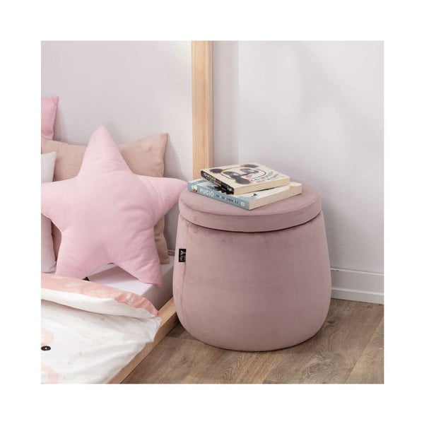 Puf de copii negru cu tapițerie din catifea Posh Velvet – Yellow Tipi-image-3