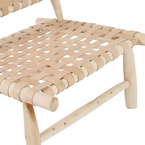 Fotoliu bej cu tapițerie din piele Cuir – Sema-image-4
