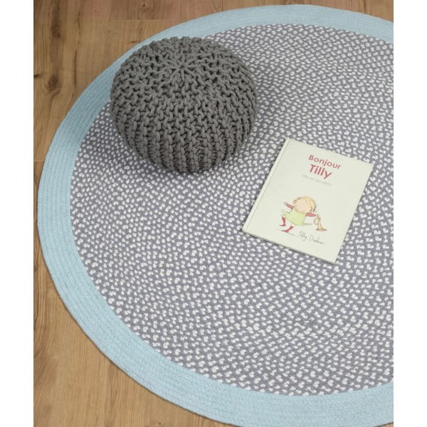 Covor țesut manual pentru copii Nattiot Brenda, ∅ 120 cm, albastru-image-2