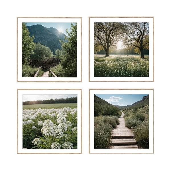 Tablouri 4 buc. 30x30 cm Sunrise Hike – knor