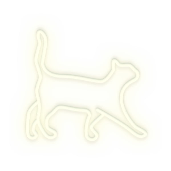 Decorațiune luminoasă de perete Candy Shock Cat, 40 x 37 cm, alb-image-1