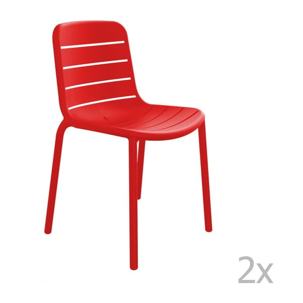 Set 2 scaune grădină Resol Gina, roșu