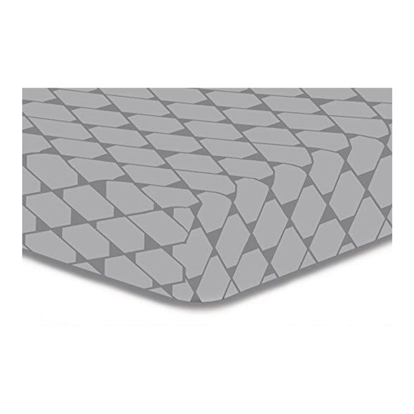 Cearșaf cu elastic, din microfibră DecoKing Rhombuses, 160 x 200 cm, gri