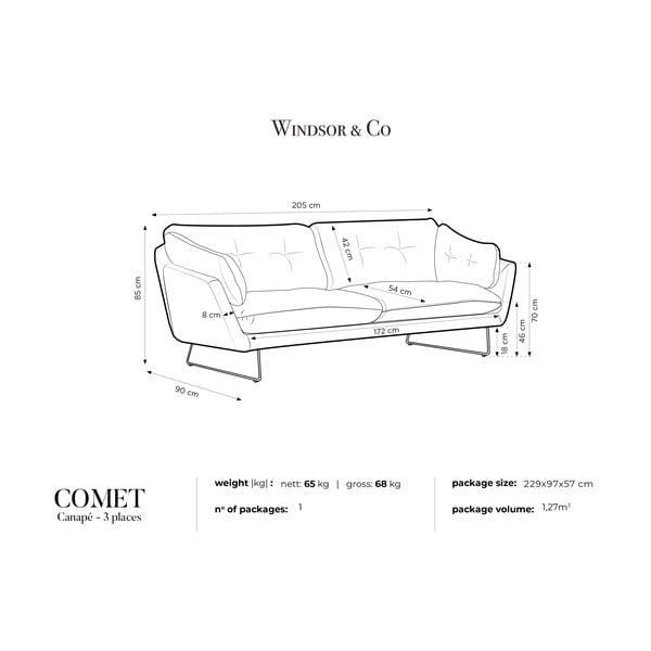 Canapea Windsor & Co Sofas Comet, roz-image-4