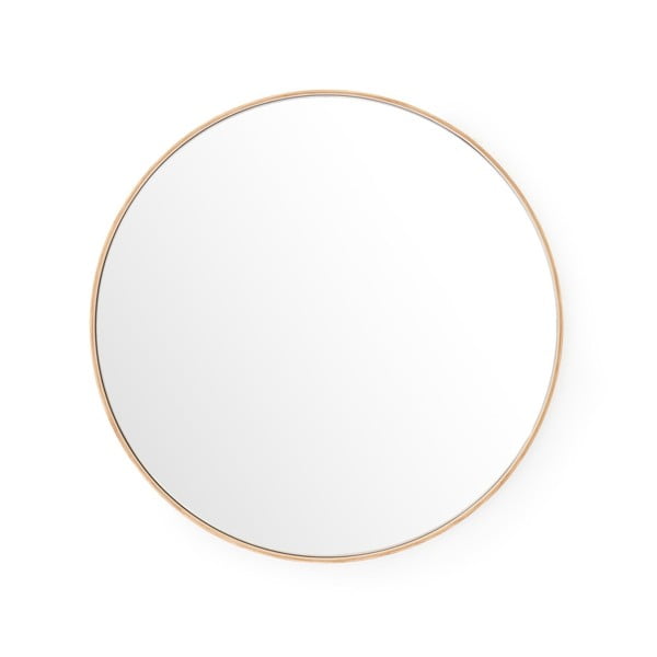 Oglindă de perete cu ramă din lemn de stejar Wireworks Glance, ⌀ 66 cm