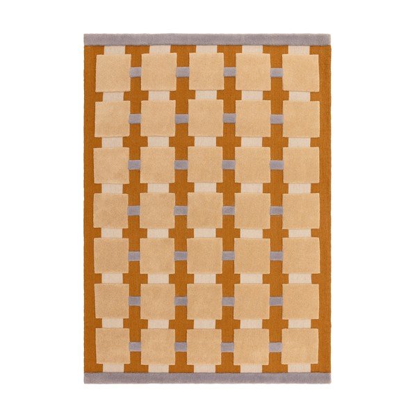 Covor galben ocru țesut manual din amestesc de lână 200x290 cm Mallory – MADE
