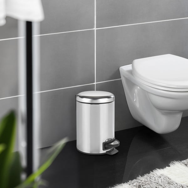 Coș de gunoi cu pedală Wenko Leman Shiny, 3 l, argintiu-image-1