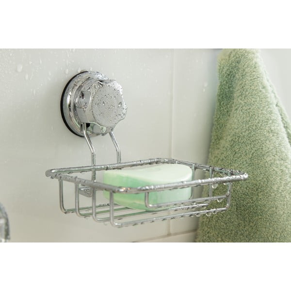 Savonieră argintie autoadezivă din oțel Bestlock Bath – Compactor-image-1