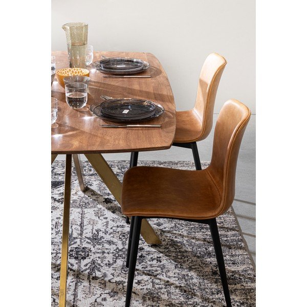 Scaun de dining maro din imitație de piele Kyra – Bizzotto-image-1