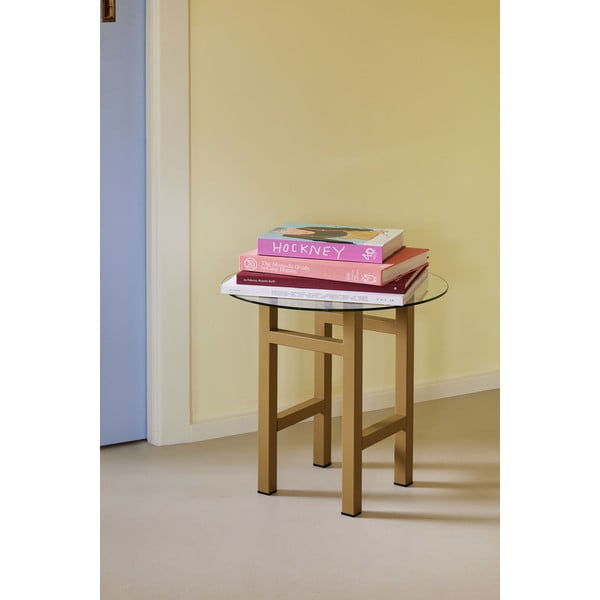 Măsuță auxiliară rotundă cu blat din sticlă ø 40 cm Elevate – Hübsch-image-1