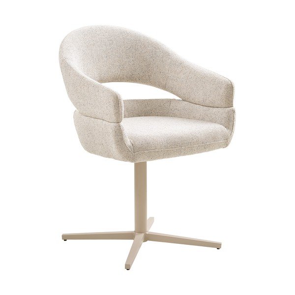 Set de scaune de sufragerie crem cu cotiere 2 buc. tapițat Dover – House Nordic