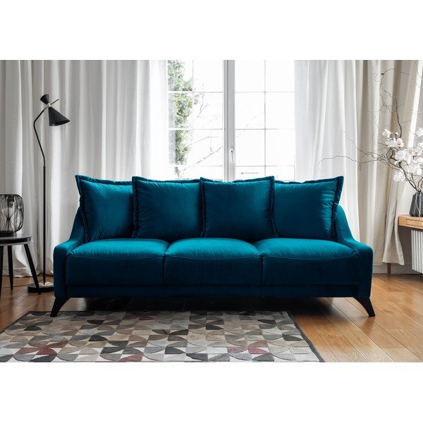 Canapea din catifea Miuform Royal Rose, albastru petrol-image-1