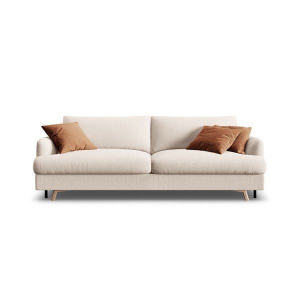 Canapea bej extensibilă/cu spațiu de depozitare 233 cm Naomi – Micadoni -image-1