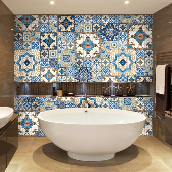 Set 60 autocolante de perete Ambiance Toundra, 15 x 15 cm-image-1