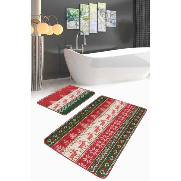 Covorașe de baie 2 buc. din catifea 60x100 cm Merry Christmas – Mila Home