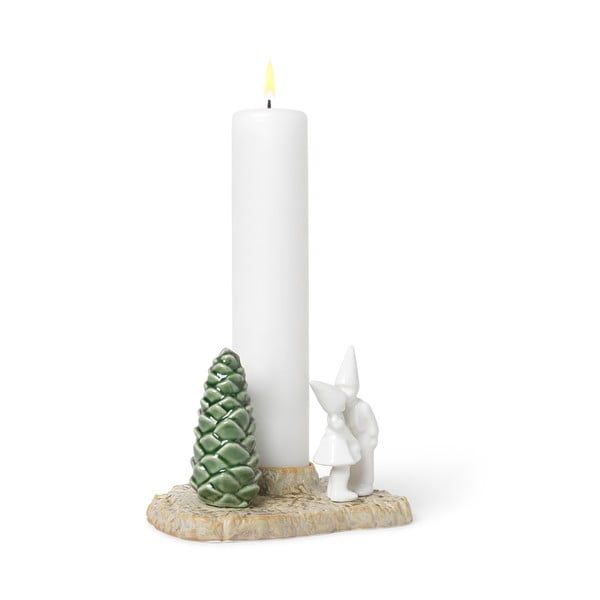 Suport din gresie pentru lumânări de Crăciun Kähler Design Christmas Kiss, lungime 17 cm-image-4