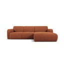 Colțar maro cu tapițerie din stofă bouclé (colț dreapta) Molino – Micadoni Home