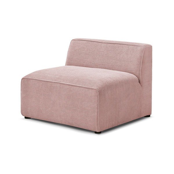 Modul pentru canapea modulară roz cu tapițerie din catifea reiată  (de mijloc) Megeve – Bobochic Paris-image-3