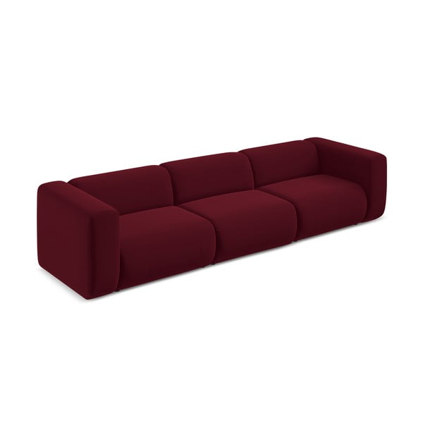 Canapea burgundy cu tapițerie din catifea 319 cm Ekahi – Makamii-image-3