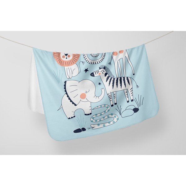 Pătură pentru copii albastră 85x125 cm – OYO kids-image-1