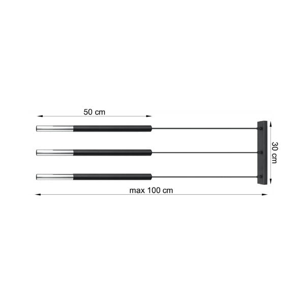 Lustră Sollux Asarot 3L, negru-argintiu-image-2