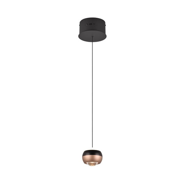 Lustră negru-arămiu  LED cu abajur din metal ø 15,5 cm Orbit – Trio Select