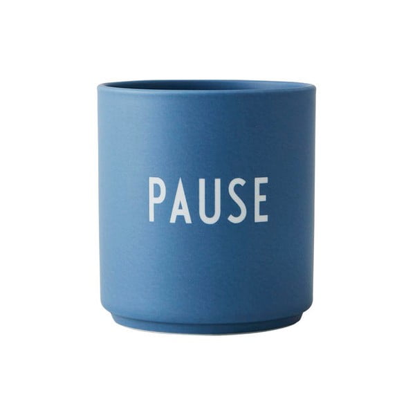 Cană din porțelan Design Letters Favourite Pause, albastru