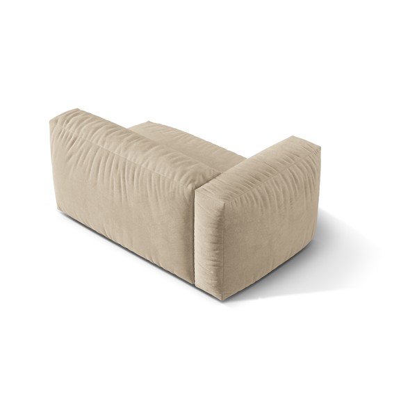 Modul pentru canapea modulară bej cu tapițerie din catifea (cu colț pe partea stângă) Martina – Micadoni -image-2