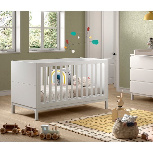 Pătuț alb din lemn de pin 70x140 cm Eva – Vipack-image-1