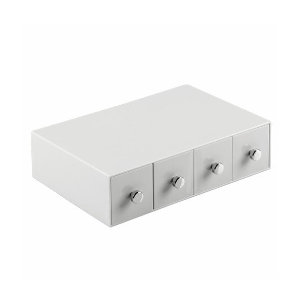 Organizator cu 4 sertare InterDesign Cosmetic, alb-image-1