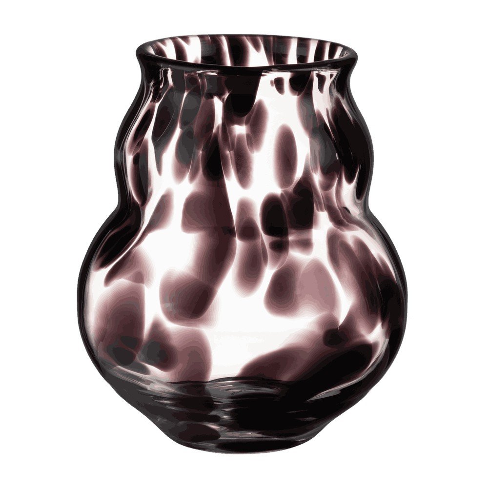 Vază maro închis din sticlă lucrată manual (înălțime 22 cm) Dam – noo.ma