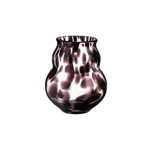 Vază maro închis din sticlă lucrată manual (înălțime 22 cm) Dam – noo.ma