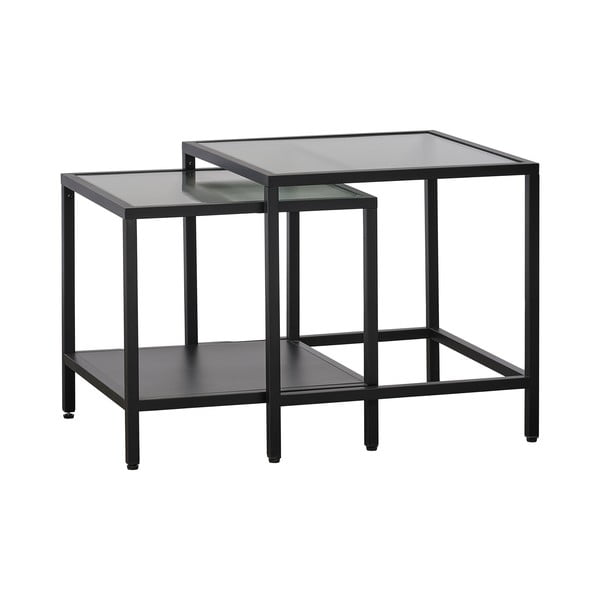 Măsuțe auxiliare 2 buc. din sticlă 50x50 cm Bronco – Unique Furniture-image-2