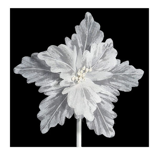 Decorațiune din plastic în formă de floare pentru Crăciun DecoKing Chloe, alb