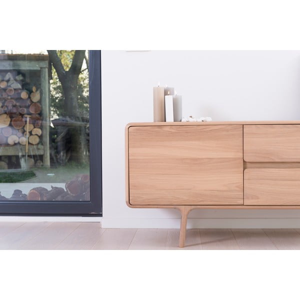 Comodă TV din lemn masiv de stejar Gazzda Fawn Natural-image-1