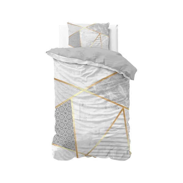 Lenjerie din bumbac pentru pat de o persoană Pure Cotton Graphic, 140 x 200/220 cm