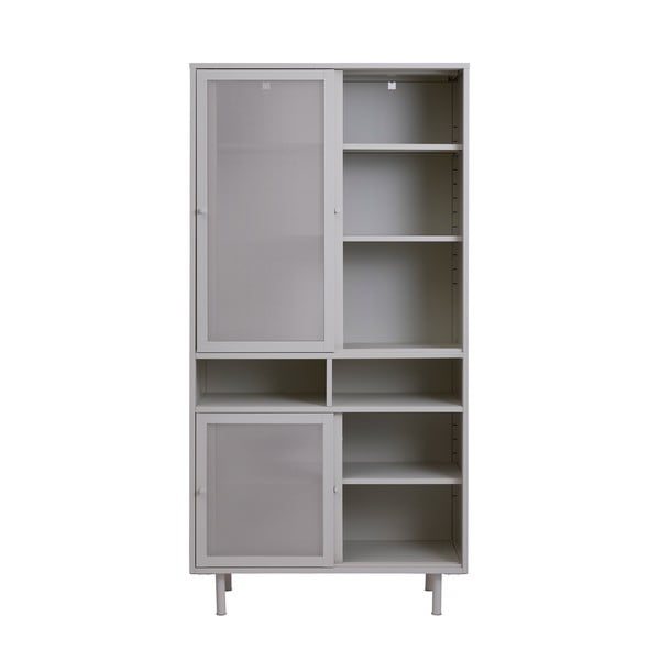 Dulap gri din metal cu ușă glisantă 90x180x40 cm Veep – Unique Furniture-image-4
