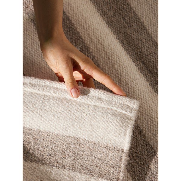 Covor alb/gri reversibil/țesut manual din lână 160x230 cm Vika – Hanse Home-image-4