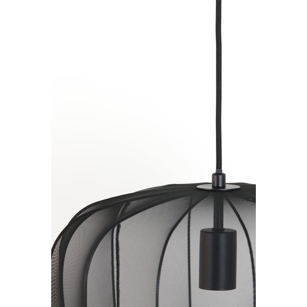 Lustră neagră cu abajur textil ø 40 cm Plumeria – Light & Living-image-4