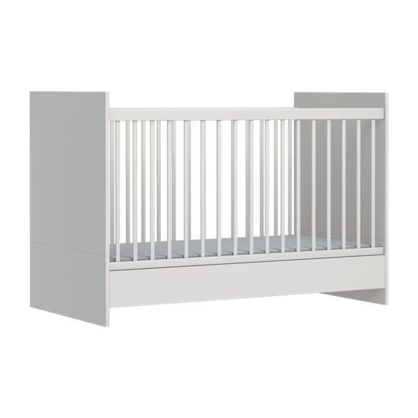 Pătuț pentru copii cu protecție și panou lateral FAKTUM Eco Line, 140 x 70 cm, alb