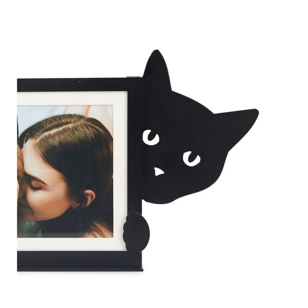 Ramă foto neagră cu picior de susținere din metal 36x16 cm Hidden Cat – Balvi-image-1