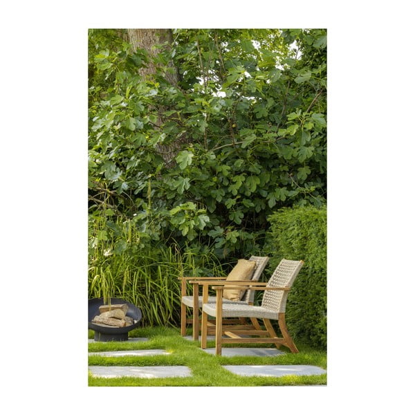 Fotoliu de grădină bej/în culoare naturală din lemn masiv Copper – Exotan-image-2