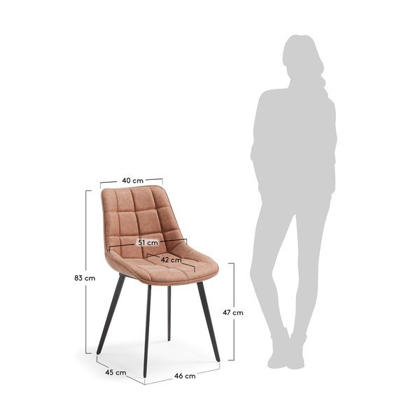 Set 2 scaune La Forma Adah, maro-image-1