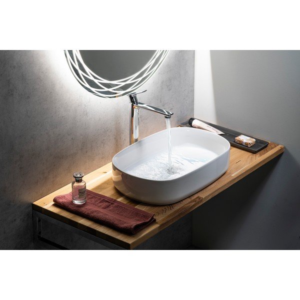 Blat sub chiuvetă în culoare naturală din lemn de stejar 120x50 cm Woody – Sapho-image-3